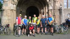 Group pose outside Loch Lomond YH.