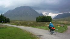 A view of Barry riding to Kingshouse.