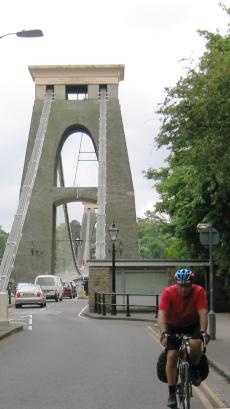 A view along Clifton Bridge towers.